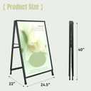 A Frame Sign 24x36 Inches Portable Sandwich Board Outdoor Sign Holder Heavy Duty Display Double Sided Sidewalk Sign Ideal for Mall Restaurant Supermarket Trade Shows (Frame only),1PACK