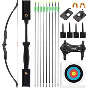 LWANO Bow and Arrow Set for Adults - Archery Takedown Recurve Bow Set for Beginners and Youth, Left & Right Handed (20lbs)