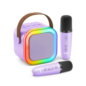 Peski Portable Karaoke Machine with Wireless Mics (Purple)