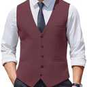 COOFANDY Men's Herringbone Tweed Suit Vests Slim Fit Waistcoat Casual Business Dress Vest XL