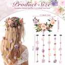Bridal Hair Vine Elegance Wedding Headpiece, Artificial Flower | Floral Head Piece for Bride Hairstyle, Romantic Roses and Leaves, Photography Styling Props, Elegant Boho Long Vine