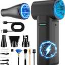 Electric Air Duster,300000RPM, max 1.1lbs Wind Force Brushless Motor, Super Power Compressed Air Duster, 3-Gear Dust Blower, Fast Charging, Electric Duster for PC, Car, House, Outdoor (40MM, Black)