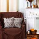 4 Pcs Halloween Throw Pillow Covers 18x18, Soft Faux Fur Pillow Cases Decorations, Fluffy Plush Accent Couch Cushion Case for Halloween Chair Sofa Bedroom Living Room Home Decor(Ghost B)