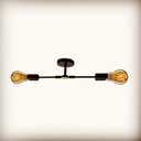 Minimalist Black 2 Lights LED Wall Light Up/Down Indoor Lamp,360 Adjustable Uplighter Downlighter,Rustic Country Vintage Loft Wall Sconce Fixture Fitting Retro Warm Edison Lamps E26 Max 2*60W