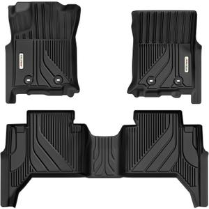 YITAMOTOR Floor Mats for Toyota Tacoma 2016-2023 Double Cab Automatic, Custom Fit All Weather Anti-Slip TPE Rubber Mat, Toyota Tacoma Accessories SR/SR5/TRD/Limited/Trail Floor Liner, 1st & 2nd Row