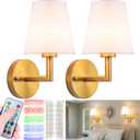 Nekhung Battery Operated Wall Sconces Set of 2, Wireless Wall Light with 10000mAh RGB Dimmable Magnetic Bulb, Rechargeable Wall Sconce with Remote Control for Bedroom Living Room