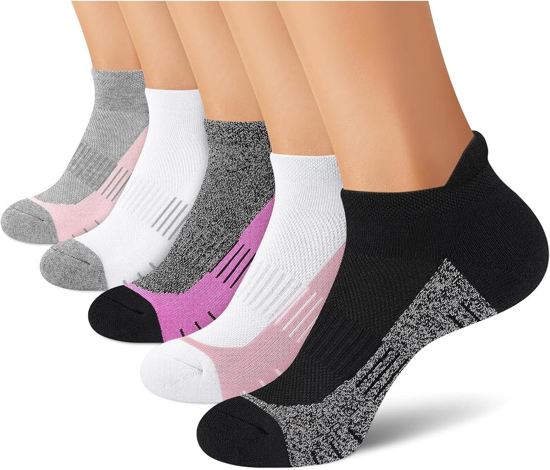 Ankle Socks for Women - Athletic Low Cut Running Cushioned Socks (3-5 Pairs) (8-10)