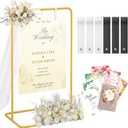 Wedding Sign Holder,Adjustable Welcome to Our Wedding Sign Holder Stand,Gold Easel Stand for Sign,W/Design Bundle & Leather Sign Hanging Straps,for Party,Wedding,Baby Shower,Graduation (Gold 4.2ft OR 5.7ft)