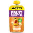 Motts Fruit Smoothies Vanilla Peach, 4.2 oz clear pouches, 8 Pack, Made With Milk, Made With Real Fruit, Good Source of Calcium, On-the-Go, BBD: 06/03/26