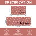 JarThenaAMCS 2 Pcs Pink Love Heart Valentine's Day Kitchen Mat White Heart Kitchen Rug Non Slip Rectangle Doormat Floor Mat for Home Entrance Porch Decoration,17 x 29 and 17 x 47 Inch