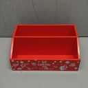 Soaoo Christmas Hot Cocoa Bar Coffee Station Organizer Wood Decorative Storage Box 2 Layer Cute Hot Cocoa Bar Storage Bins Accessories for Countertop Home Xmas Holiday Gift Party Supplies(Red)