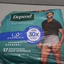 Depend Fresh Protection Adult Diapers, Incontinence Underwear for Men, Disposable, Maximum, Large, Grey, 17 Count