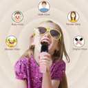 Mini Karaoke Machine for Kids Adults, Portable Bluetooth Speaker with 2 Wireless Microphones, Microphone Speaker Set with LED Disco Lights for Home Party, Birthday Gifts for Girls Boys Kid(Pink)