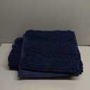 H.VERSAILTEX Navy Blue Bathroom Rugs 2 Piece, Bath Mat Set Slip-Resistant Extra Absorbent Soft and Fluffy Striped Chenille Bath Rugs, Floor Mats Dry Fast Machine Washable (20" x 32"/17" x 24")