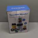 12-Piece Smoothie Blender Maker 25,000 RPM Personal Blender for Ice Crushing Smoothies & Frozen Drinks Nuts with 23oz, 32oz, 37oz Portable Cups Two 6-Leaf Stainless Steel Blades, Silver