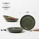 Pasta Bowls Set of 4, Reactive Glaze Salad Bowl 30 oz, Microwave & Dishwasher Safe, Large Wide Serving Bowls for Fruit/Soup/Noodle/Dessert, Blackish Green