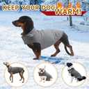 Fleece Dog Coat Pet Jacket Reflective for Cold Weather for Extra Large to Small Pets(Grey,S) (S:chest girth 15-17.3",body 12")