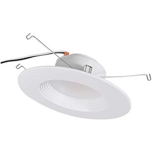 SYLVANIA 5"/6" Recessed LED Downlight Kit with Integrated Trim, 65W Equivalent Efficient 8.5W, Dimmable, 675 Lumens, 80 CRI, 4000K, Bright White (40622) Pack of 2