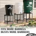 Rain Barrel Stand, Heavy Duty Rain Water Collection Base, Rain Barrel Stand for 45/50/55 Gallon Plastic Outdoor Rain Barrel, Loading 1200lbs for Out Garden, Irrigation, Carbon Steel, Black