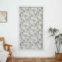 Everyday Celebration Peacock 100% Blackout Dual Layered Pull-Down Roman Shade for Windows, Peacock Pattern Printed on Natural Fabric Roman Shades for Home 27" W x 64" H Black