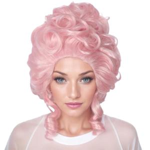 Linfairy Retro Wig Big Bouffant Beehive Wigs for Women fits 50s 80s Costume (Retro Pink)