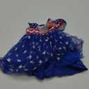 Niyage Toddler Dress Girls Baby Star Stripes American Flag Ruffles One Shoulder Sleeveless Tulle Tutus Boho Sundress (4T, Red)