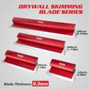 Goldblatt 16 Inch Drywall Skimming Blade, 0.3mm Stainless Steel Blade, Aluminum Body - Rigid Lightweight Drywall Knife with End Caps, Ergonomic Grip, for Mud, Repair Plaster Wall