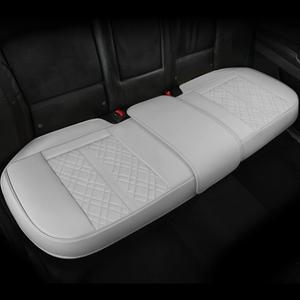 SanQing Car Seat Cover for Rear Car Seat Bottom,Luxury PU Leather Seat Cushion Protector Auto Interior Seat Cover Without Backrest,Full Wrapping Edge Works with Sedan SUV Pickup Minivan (Gray Rear)