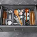 16 Pack Plastic Drawer Organizers Set, 5-Size Kitchen and Office Desk Drawer Organizer Trays, Acrylic Non Slip Storage Bin Divider for Makeup,Jewelry,Gadgets Utensils,Bedroom,Bathroom Vanity,Clear