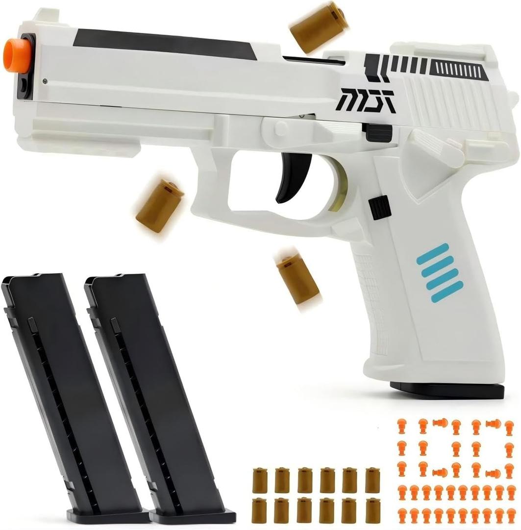 Toy Gun Pistol, Automatic Shell Ejection Toy Gun, Automatic Reloading Rebound Pistols for Shooting Game Educational Toys Gifts for Kids Boys Girls