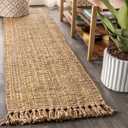 JONATHAN Y Handwoven Jute Fringe Natural Runner Rug, 2x8, Pata, Bohemian, Rustic, Cottage, Easy-Cleaning for Living Room, Bedroom, Kitchen, Non-Shedding (NRF103A-2)