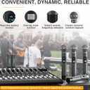 Phenyx Pro Dual Digital Wireless Microphone System, w/2 Handheld Dynamic Microphones,15 UHF Frequency Groups, Mini Receiver, Metal Cordless Mic for Karaoke,Church,DJ,Singing (PDP-2-2H)