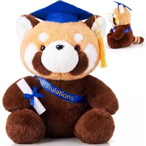 Chalyna 10 Inch Graduation Red Panda Stuffed Animal with Cap Diploma Kindergarten Preschool High School College Graduation Gifts Panda Grad Plush Bears Class of 2026 Gifts (Blue)