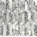 Modern Design Natural White and Gr EEN Marble Mosaic Tile Bathroom Floor Wall Tiles Graphic Design Wall Floor Backsplash Water-Jet Mosaic Tiles for Kitchen 4.78 Square Feet