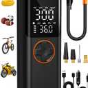 AIRSURE Tire Inflator Portable Air Compressor, 150PSI Cordless Tire Pump with USB Output, 12V DC Car Plug & Dual Power 6000mAh, Fast Inflation Air Pump for Cars, Bikes, Motorcycles and Balls