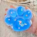 Big Taba Squishy Cat Paw, 5 in Large Paw Squeeze Toy Glittering Blue & White for Stress Relief and Relax, Sticky Squishies Fidget Toys for Party Favors Novelty Things Birthday Gift