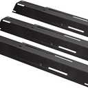 Unicook Heavy Duty Adjustable Porcelain Steel Grill Heat Plate Shield Replacement, Heat Tent, Flavorizer Bar, Burner Cover, Flame Tamer for Gas Grill, Extends from 11.75" up to 21" L, 3 Pack