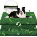HQ4US 4LEGS Artificial Grass, Dog Pee Grass Pads for Dogs Potty, 2PCS Odor Free Fake Grass for Dogs Large 3222 with Countless Drainage Holes, Dog Potty Grass Hemmed Edge Realistic