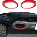 for RAM TRX Front Bumper Tow Hook Trim Cover Fit for RAM TRX 2018-Present Red Exterior Accessories 2pcs