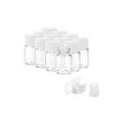 Cadbibe 2ml Clear Glass Vials with Screw Caps and Plastic Stoppers, 1/2 Dram Small Liquid Sample Vial, Leak-Proof Vial, 12PCS(White Cap)
