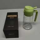 TrendPlain 16oz/470ml Glass Olive Oil Sprayer for Cooking – 2 in 1 Olive Oil Dispenser Bottle for Kitchen Gadgets and Air Fryer Accessories, Salad, BBQ - Green