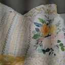 Joyreap 3 Pieces Floral Patchwork Quilt Set Queen, Yellow n White Flowers Design, Soft n Cozy Microfiber Quilt, Bedspread Bed Cover for All Season, 1 Quilt and 2 Pillow Shams- 90x90 inches