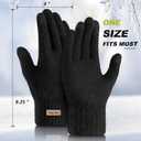 Winter Gloves Women, Touchscreen Warm Lining Glove, Elastic Knitted Gloves for Women Men (Black)