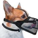 Pawfun Mesh Dog Muzzle, Breathable Soft Dog Muzzle with 3 Reflective Straps for Secure Fit, Prevents Biting, Chewing Scavenging – Adjustable for Small Medium Large Dogs, S