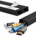 Yecaye TV Cord Hider, 47In Large Cable Hider, Wire Covers for 4 Cords, Wire Hiders for TV on Wall, Cable Raceway Concealer, 3L15.7in W1.18in H0.6in, Black