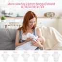 2 x Flange Sizing Kit(10PCS) 13/15/17/19/21mm & Nipple Ruler & Cleaning Brush, Silicone Flange Insert for 24mm Flanges/Shield (Momcozy/Spectra/Bellababy), Breastfeeding Essentials for Moms