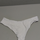 SHEKINI Women's High Waisted Thong Bikini Bottom U Cut Brazilian Swimsuit Bottom (X-Large, White)