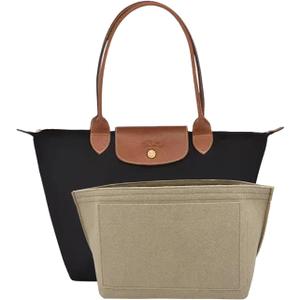 D.DUO Purse Organizer Insert, Bag Organizer for Le Pliage, Handbags Organizer Insert(Beige, Medium)