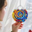 Stained Glass Ornament, Christmas Ornament, Hanging Ornaments for Home Decor & Christmas Tree Ornaments  Exquisite Holiday Decor, Xmas Gifts & Holiday Present - Rainbow Spiral