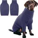 IECOii XXL Dog Sweater,Thermal Knit Big Dog Sweater with Sleeve,Pet Turtleneck Doggy Sweatshirt for Extra Large Dogs Boy Girl,Stretchy Large Dogs Cold Weather Outfit Pitbull Clothes,(Blue,XXL)